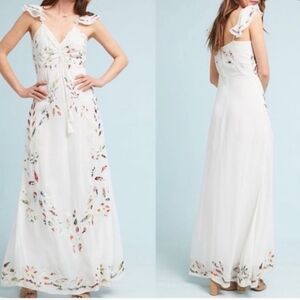 NWT FARM Rio Quuntana White Floral  Maxi Dress